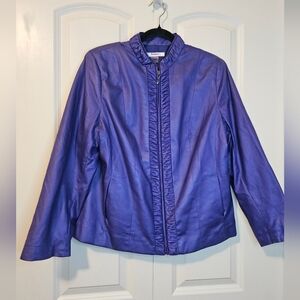 TANJAY Jacket Pleather Vibrant Purple Sz 12P